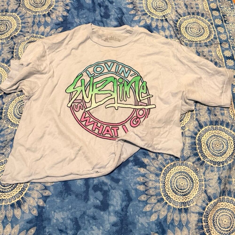 Sublime light blue XL Crop Top